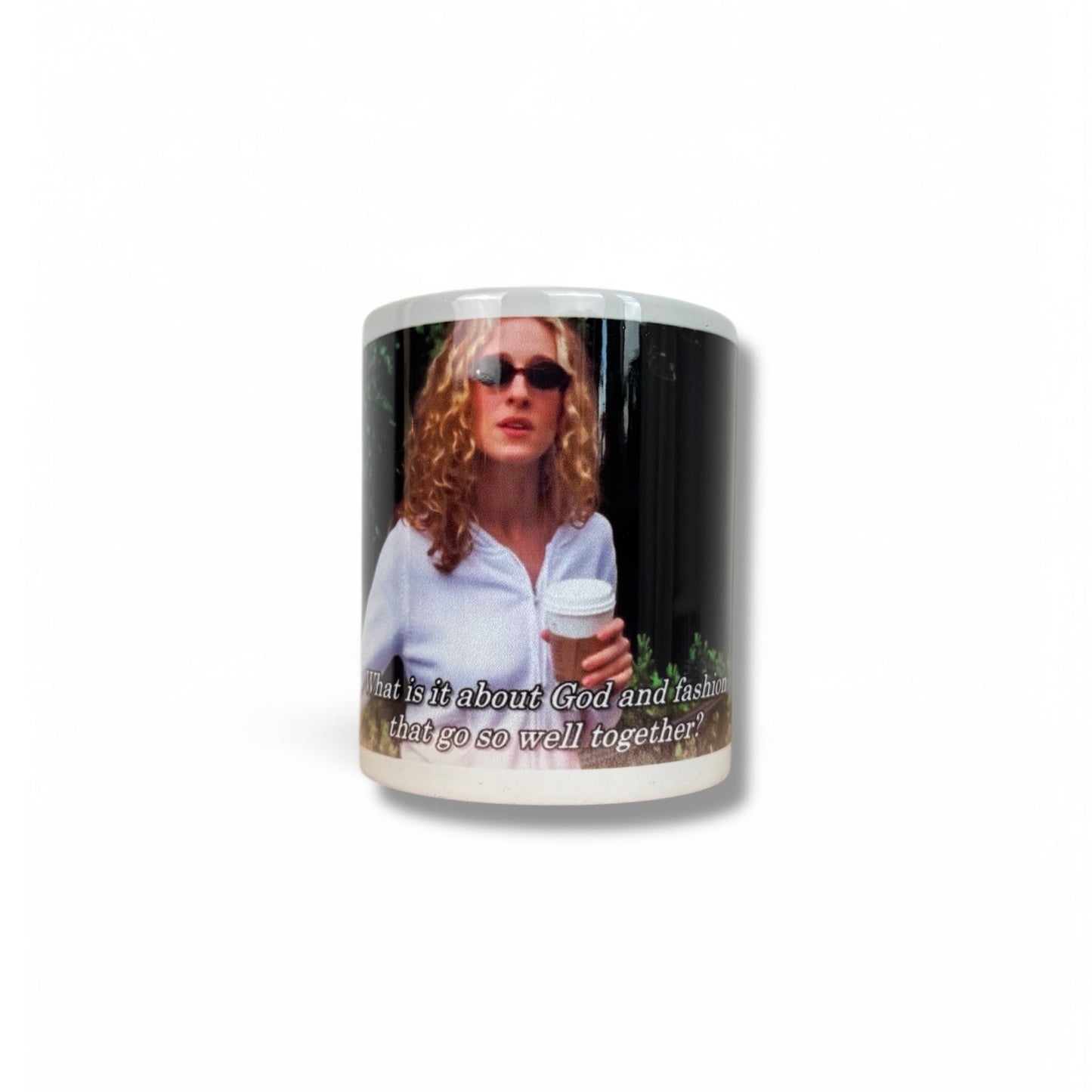 CARRIE GOD AND FASHION mug